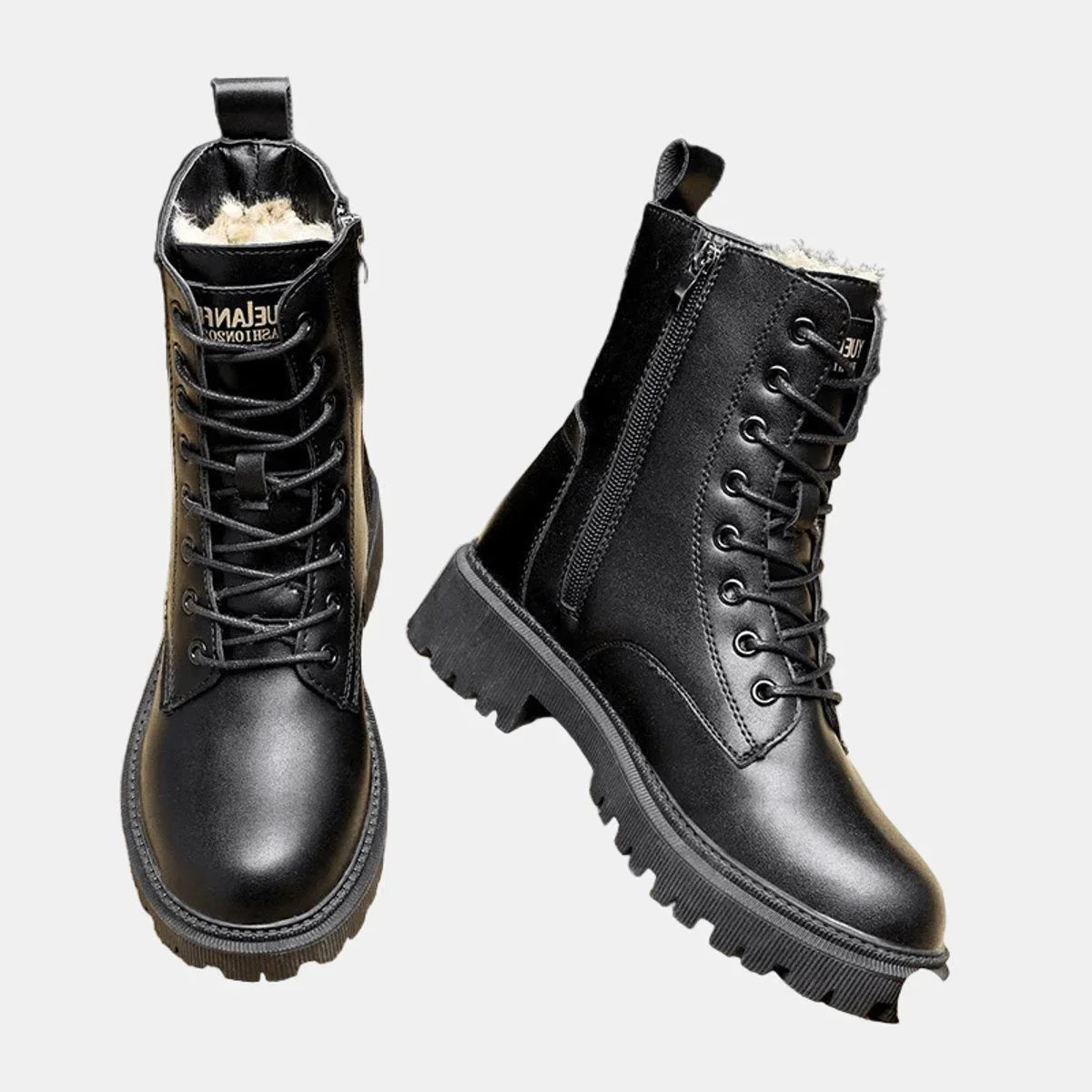 Quinn | Fleece-Lined Combat Ankle Boots