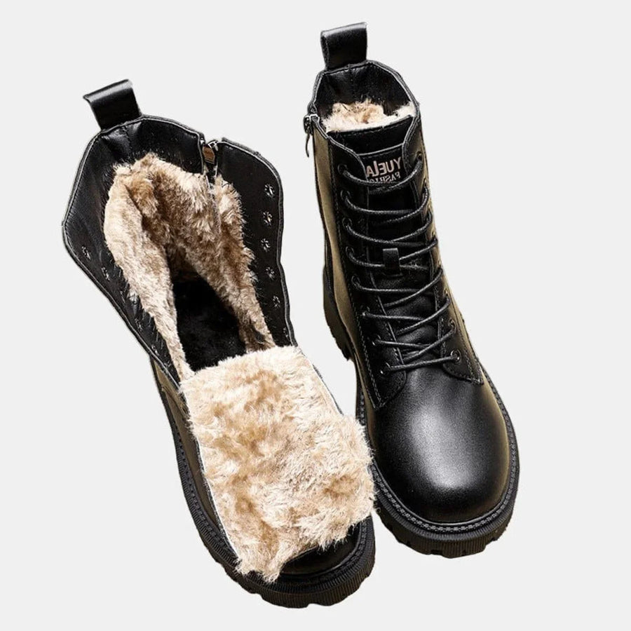 Quinn | Fleece-Lined Combat Ankle Boots