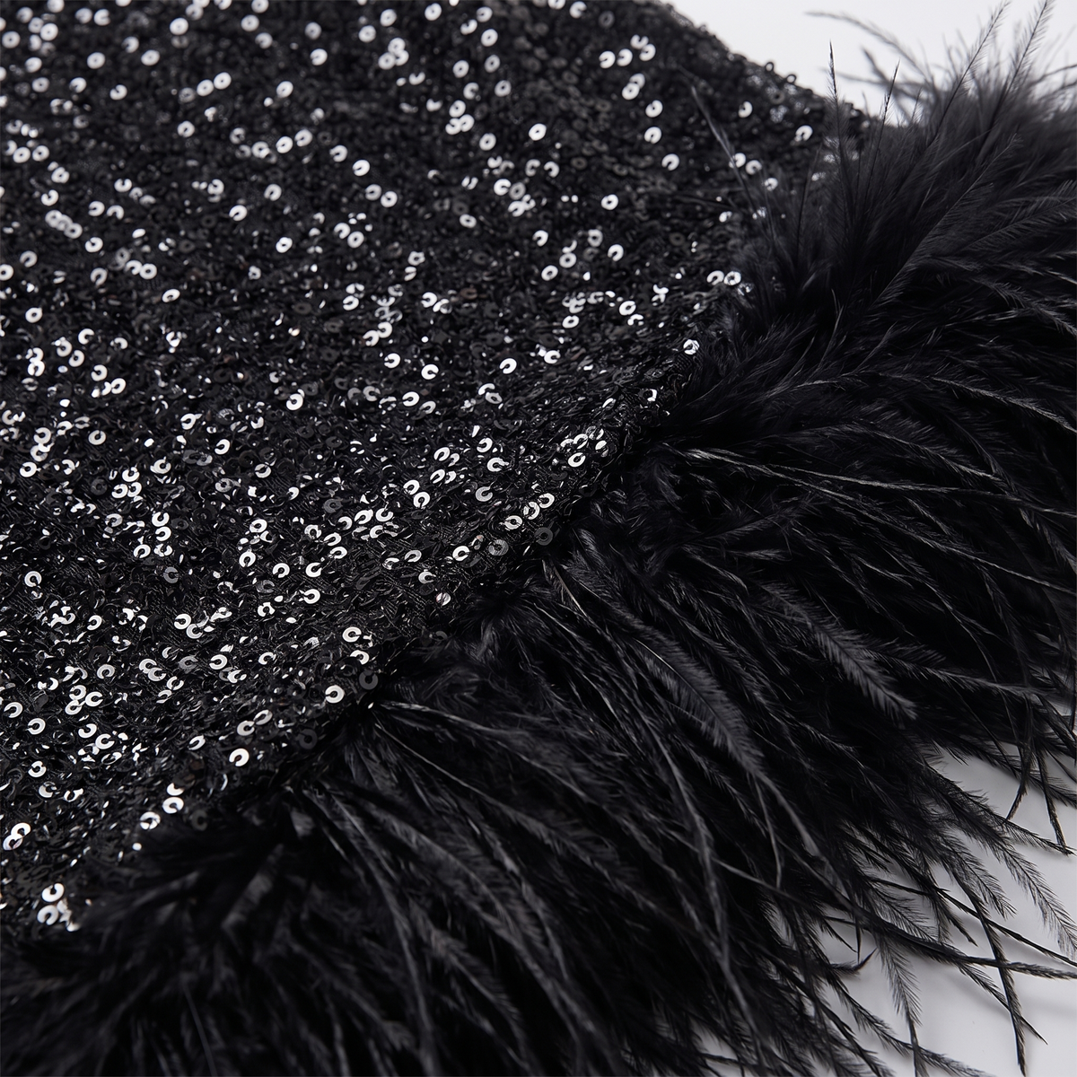 Oriana | Sequin Feather-Trim Women's Party Dress