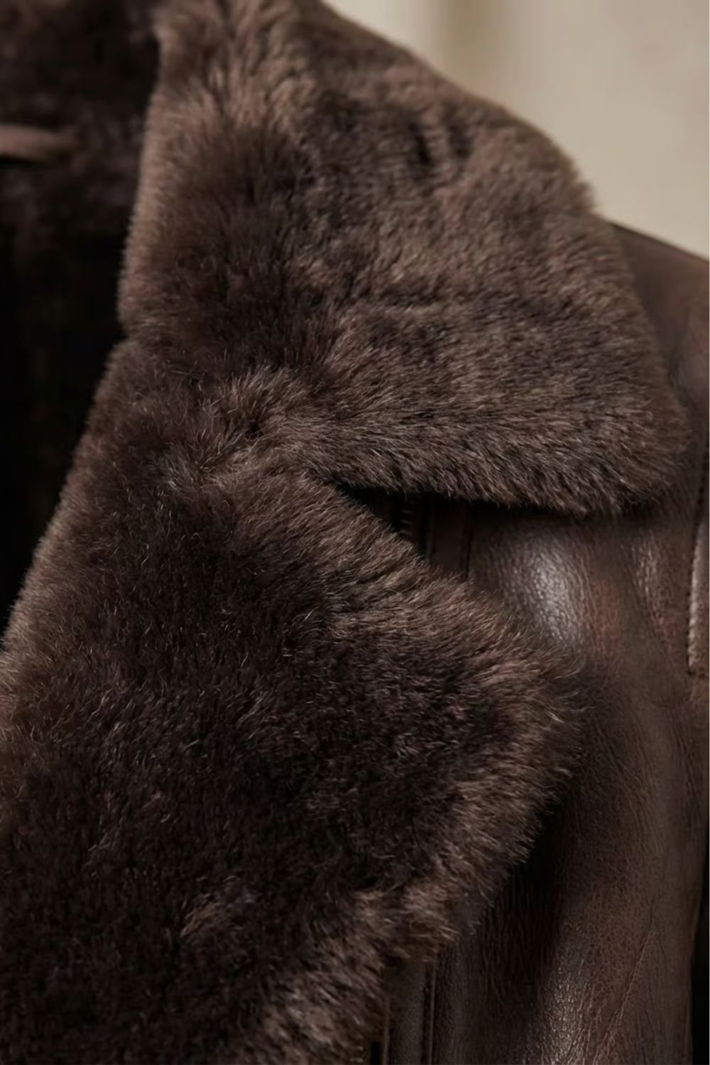 Orlaith | Shearling-Collar Faux Leather Jacket for Winter