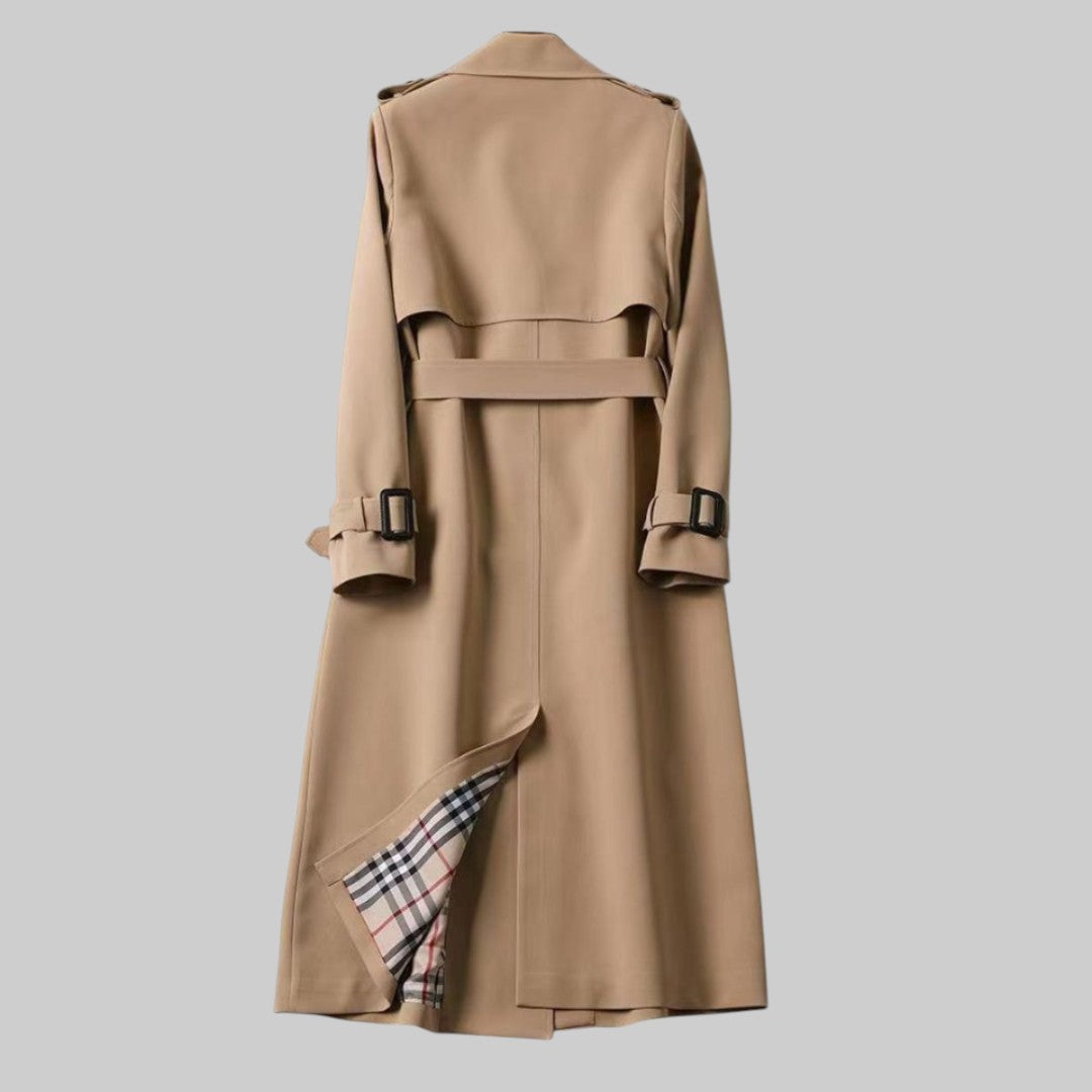 Philippa | Double-Breasted Trench Coat, Belted Long Fit for Winter