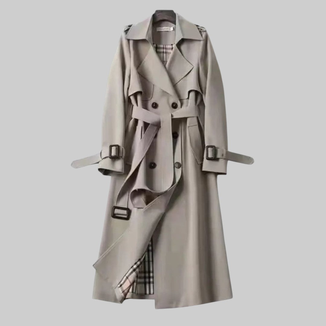 Philippa | Double-Breasted Trench Coat, Belted Long Fit for Winter