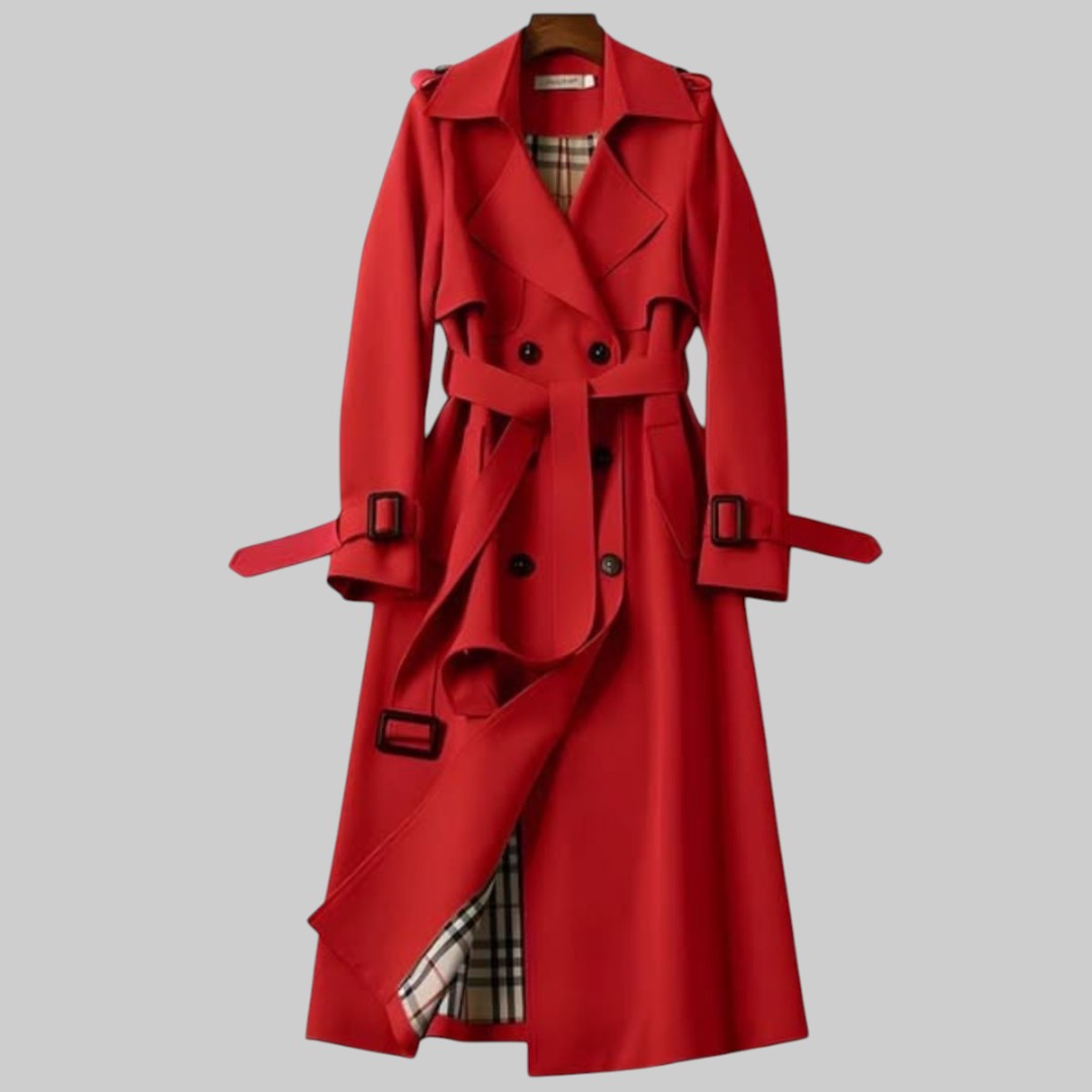 Philippa | Double-Breasted Trench Coat, Belted Long Fit for Winter