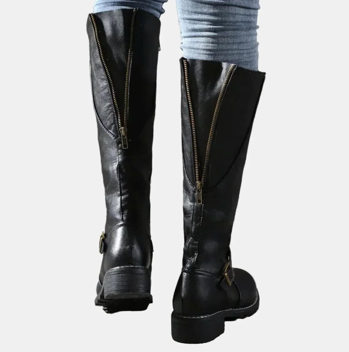 Mirela | Buckle-Strap Riding Women Knee High Boots for Winter