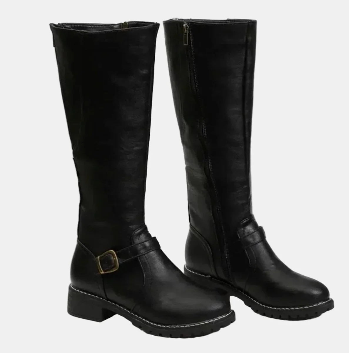 Mirela | Buckle-Strap Riding Women Knee High Boots for Winter