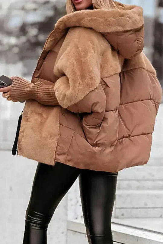 Perpetua | Hooded Faux Fur Puffer Jacket