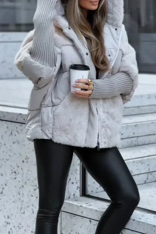 Perpetua | Hooded Faux Fur Puffer Jacket