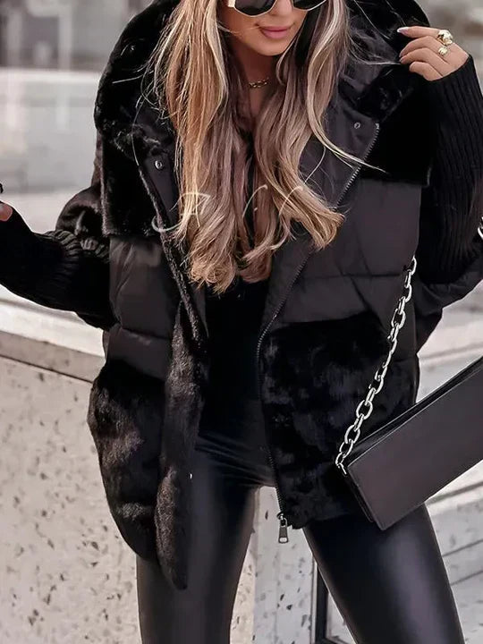 Perpetua | Hooded Faux Fur Puffer Jacket