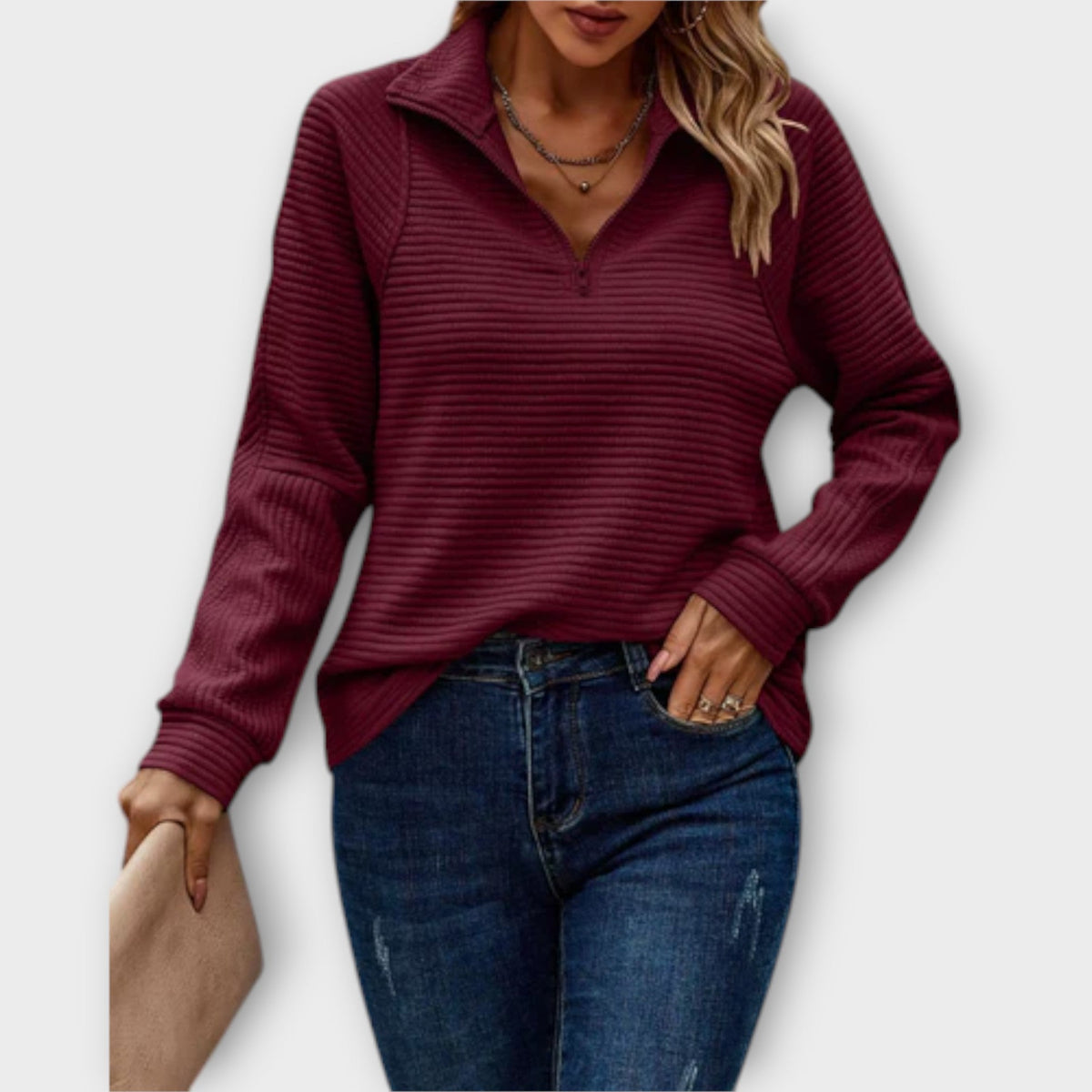 Demelza | Sophisticated Zip Women's Sweater