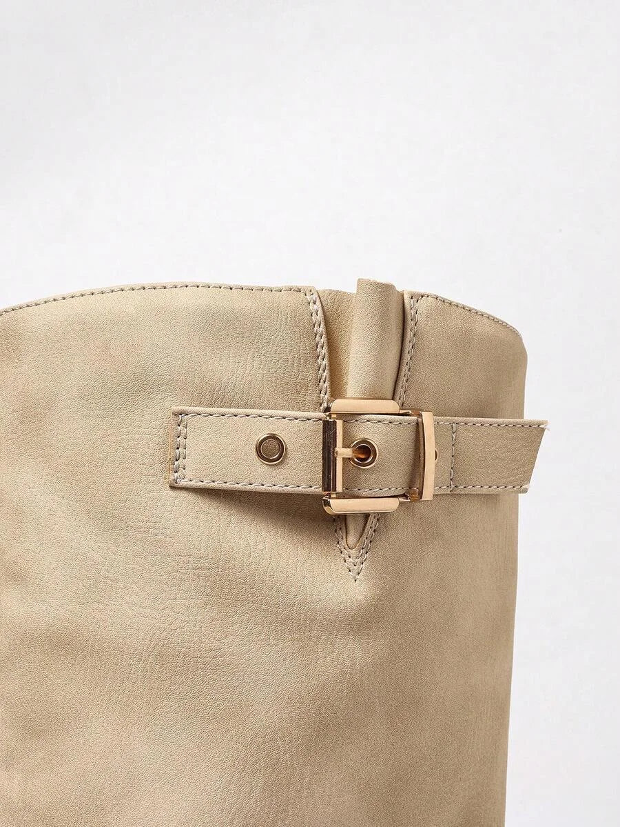 Ottoline | Double-Buckle Women Knee High Boots for Winter