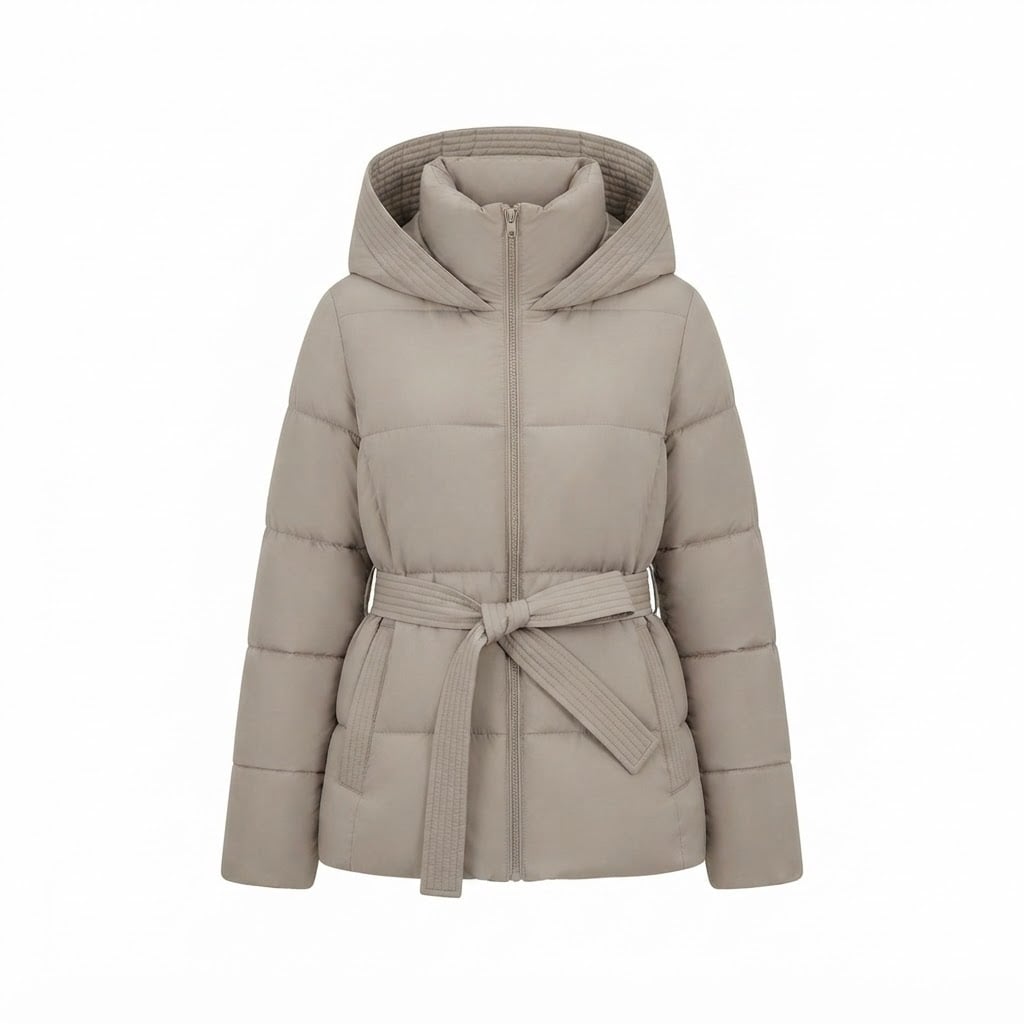 Eloise | Hooded Knit-Trim Women's Quilted Jacket for Winter
