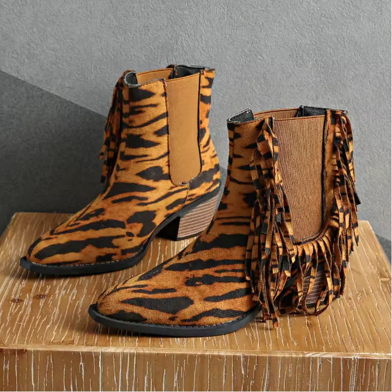 Uma | Playful Fringe Ankle Boots