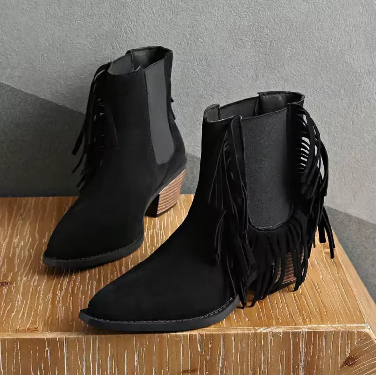 Uma | Playful Fringe Ankle Boots