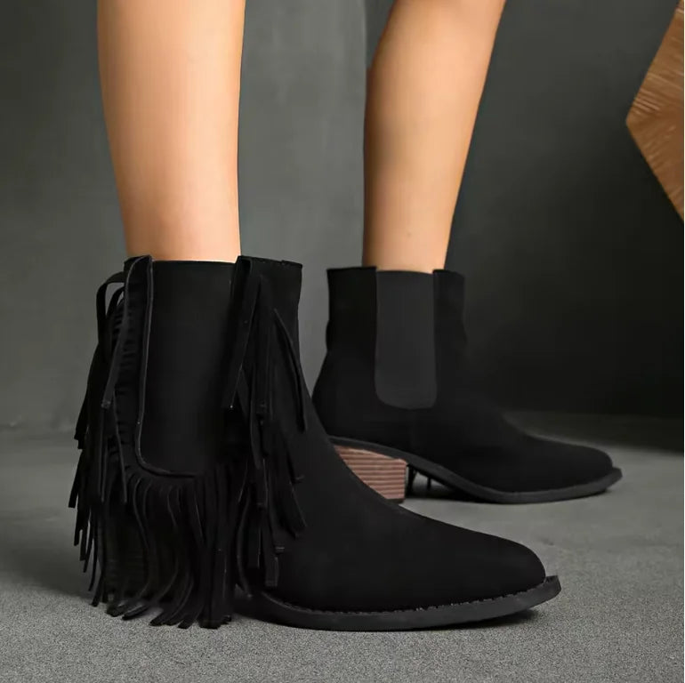 Uma | Playful Fringe Ankle Boots