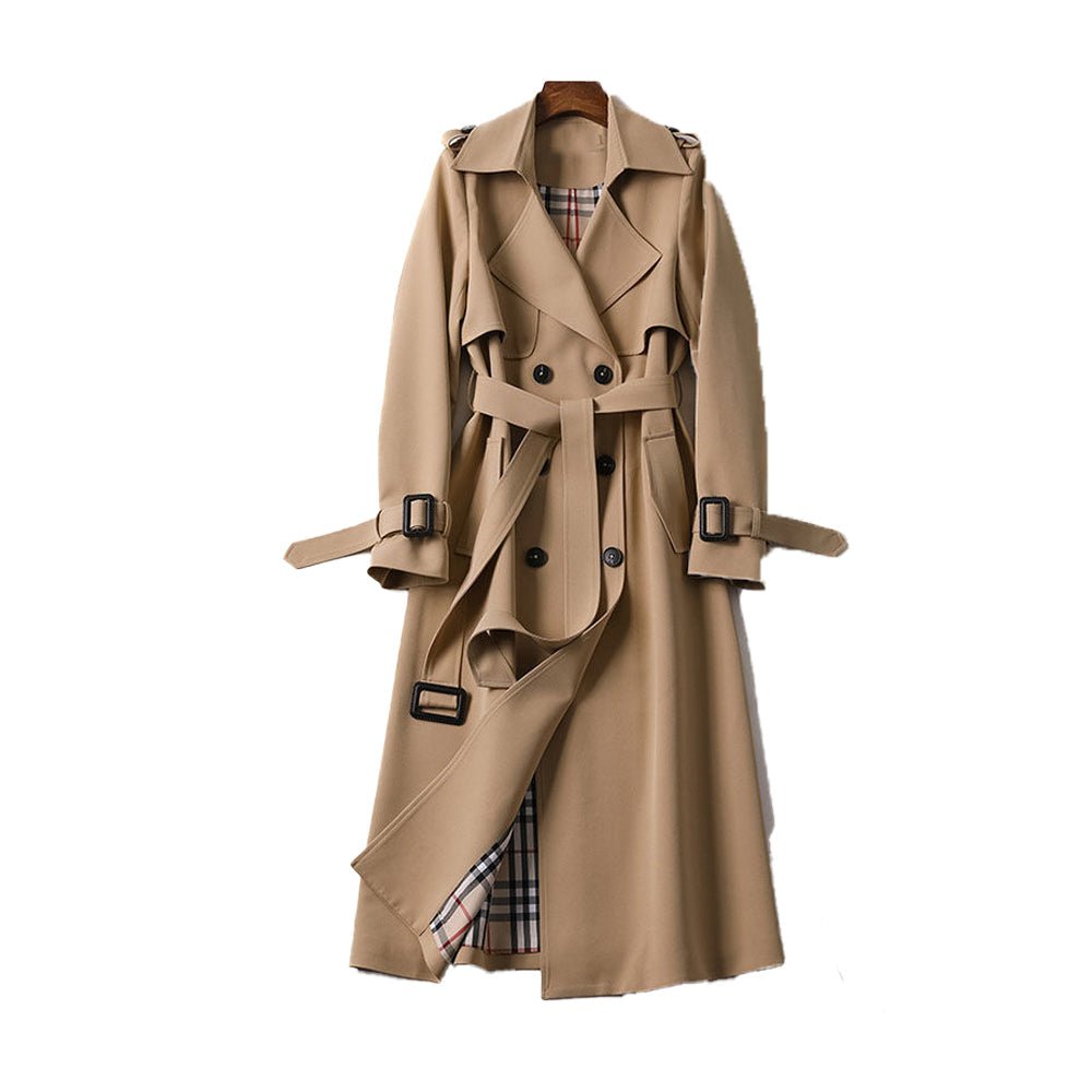 Marisande | Double-Button Plaid-Lined Women's Trench Coat for Fall