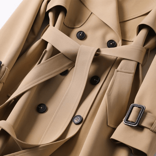 Marisande | Double-Button Plaid-Lined Women's Trench Coat for Fall