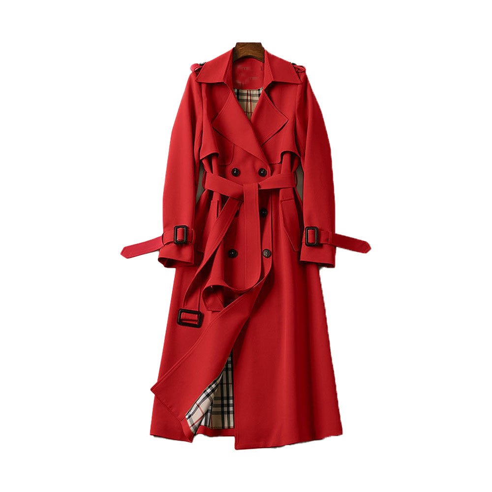 Marisande | Double-Button Plaid-Lined Women's Trench Coat for Fall