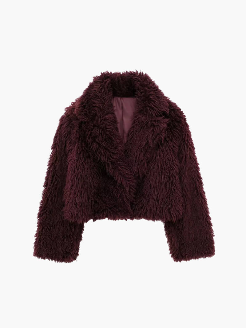 Hesper | Fluffy Lapel-Collar Women's Fur Coat for Winter