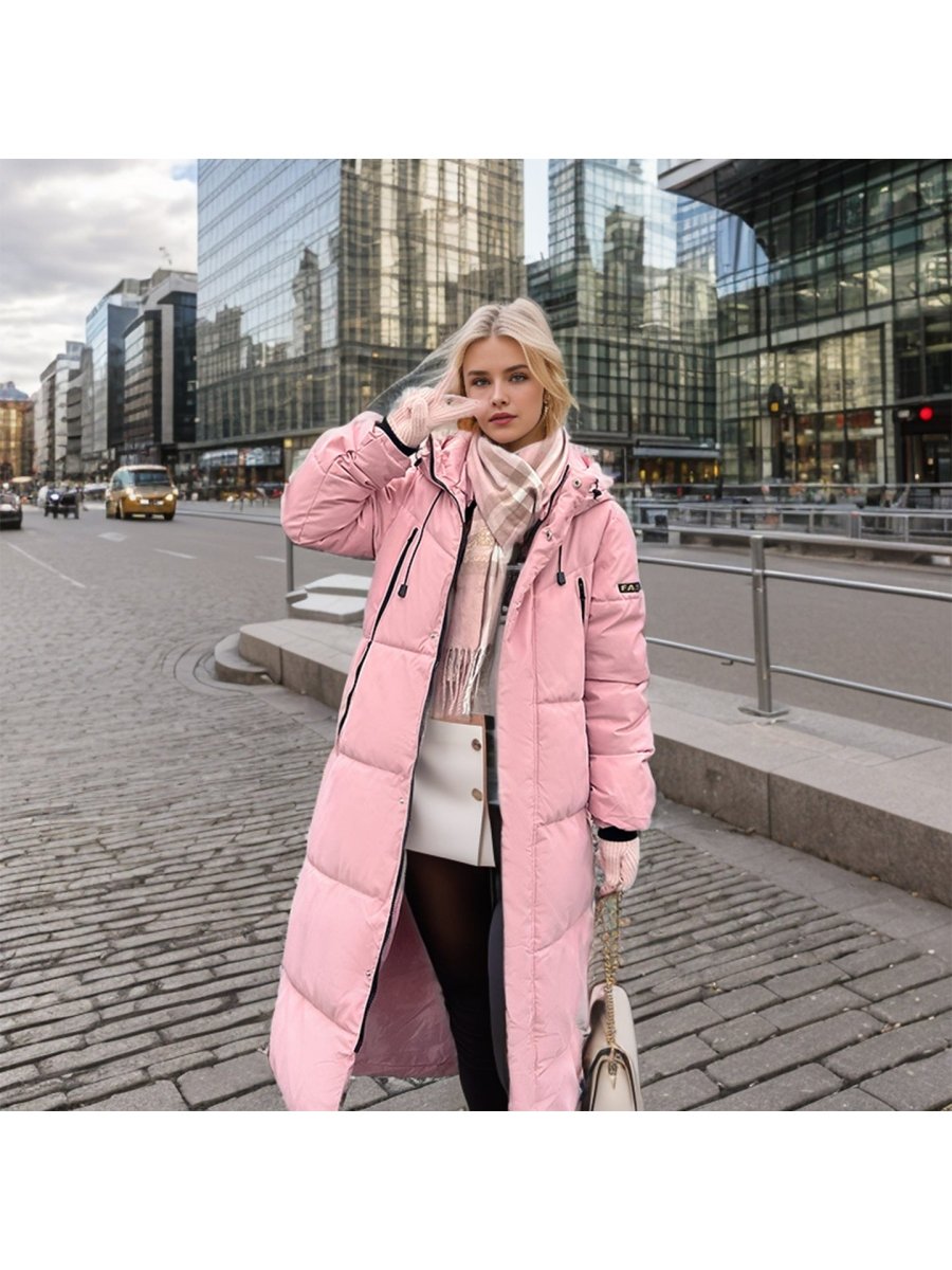 Rozwen | Down-Cotton Padded Long Women's Winter Coat for Cold-Weather