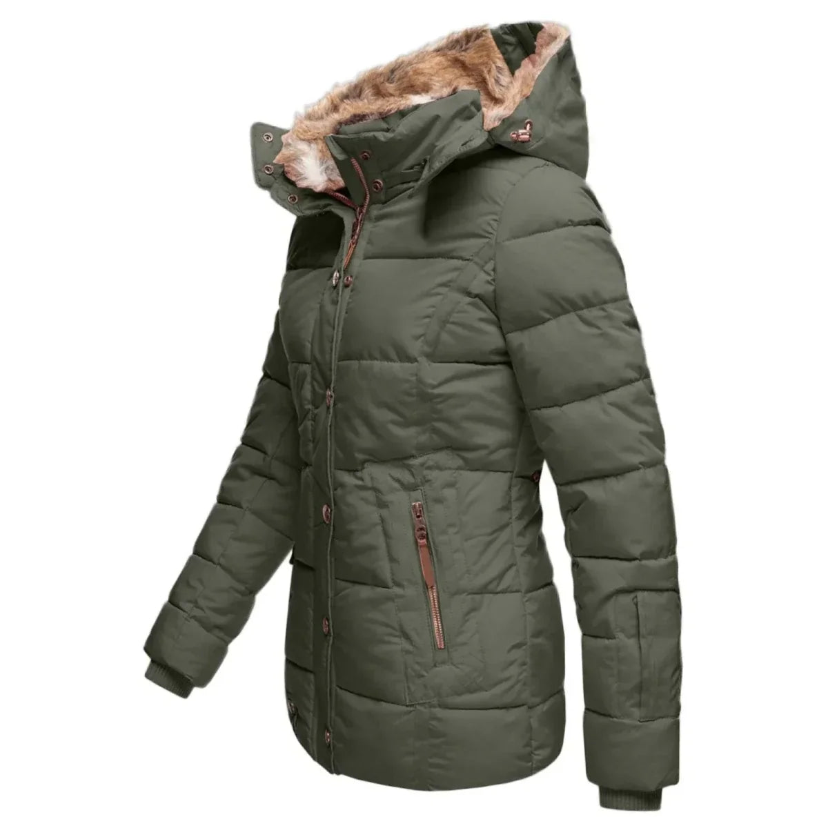 Liana | Down-Puffer Faux Fur-Hood Women's Winter Jacket for Cold-Weather