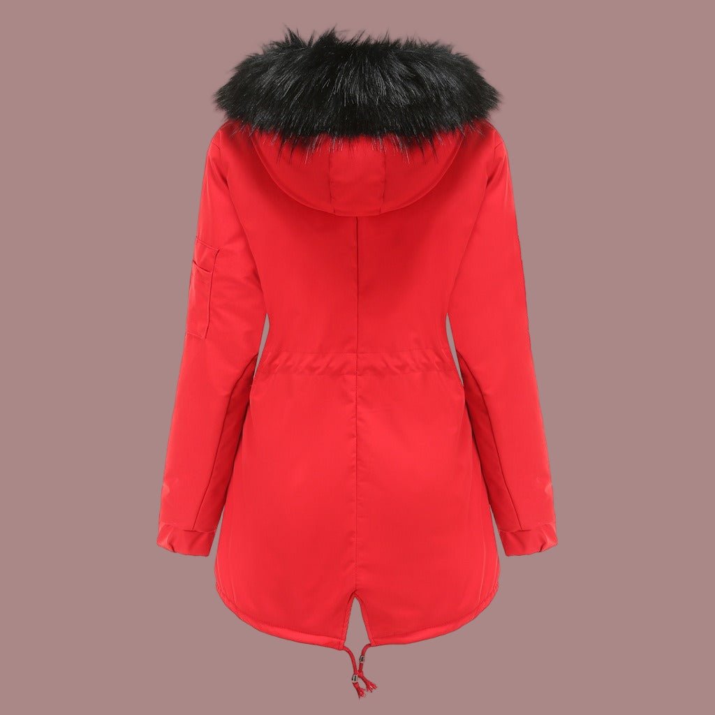 Liana | Faux Fur-Hood Adjustable-Waist Women's Parka Coat for Winter