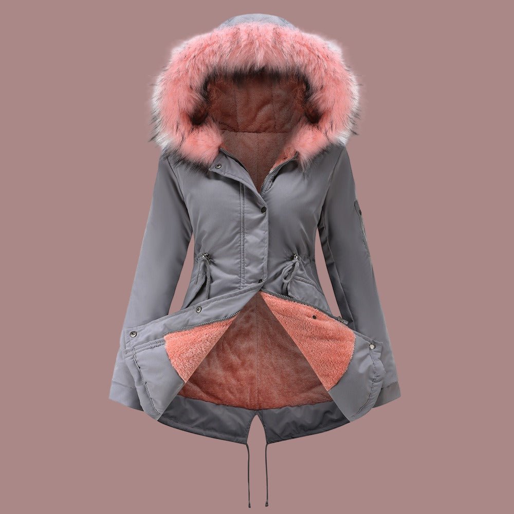 Liana | Faux Fur-Hood Adjustable-Waist Women's Parka Coat for Winter