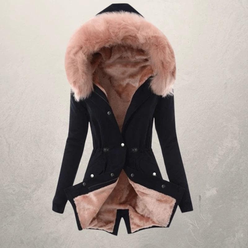 Thessaly | Faux Fur-Lined Button-Closure Women's Winter Jacket for Cold-Weather