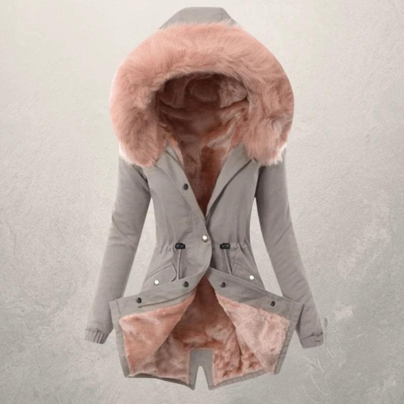 Thessaly | Faux Fur-Lined Button-Closure Women's Winter Jacket for Cold-Weather
