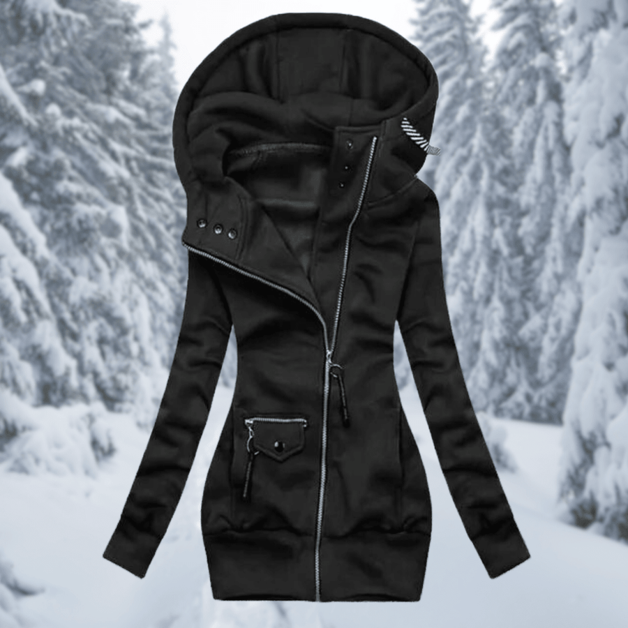 Adelina | Asymmetric-Zip Oversized-Hood Women's Zip Hoodie for Fall