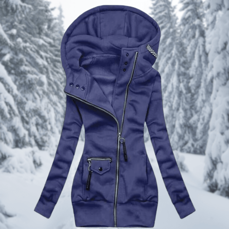 Adelina | Asymmetric-Zip Oversized-Hood Women's Zip Hoodie for Fall