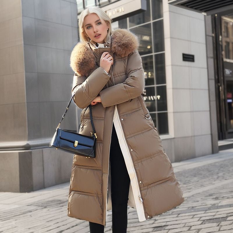 Cordelia | Fur-Collar Belted Women's Winter Coat for Cold-Weather