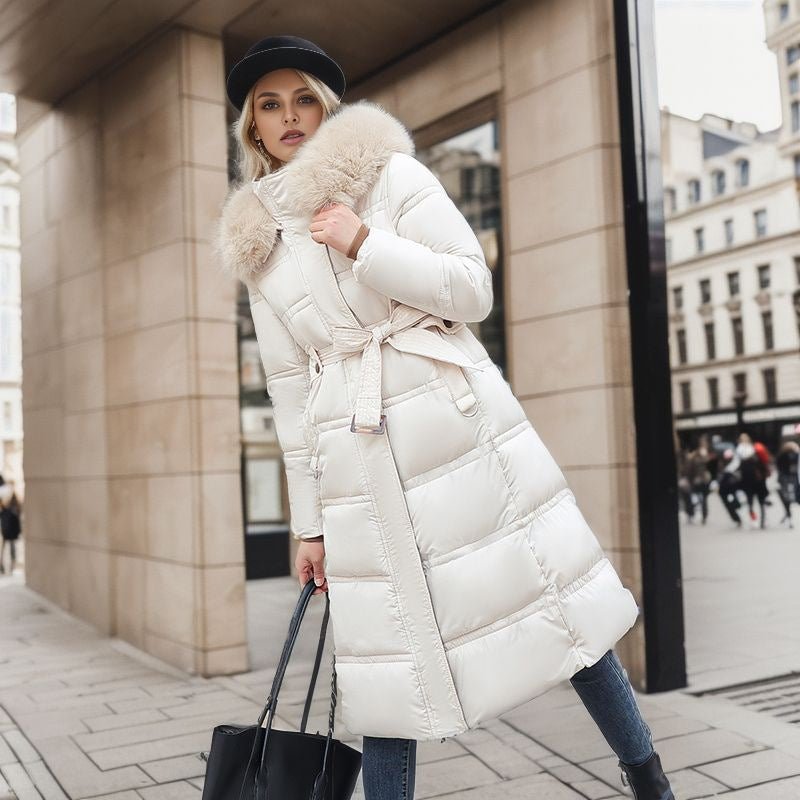 Cordelia | Fur-Collar Belted Women's Winter Coat for Cold-Weather