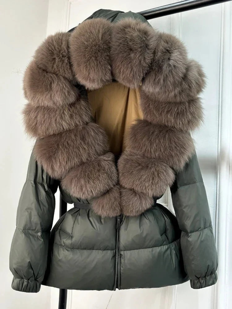 Perpetua | Fur-Hood Long-Silhouette Women's Winter Jacket for Cold-Weather