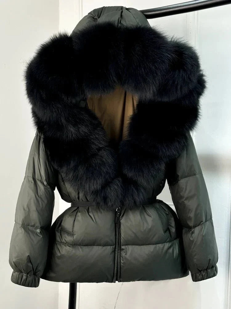 Perpetua | Fur-Hood Long-Silhouette Women's Winter Jacket for Cold-Weather