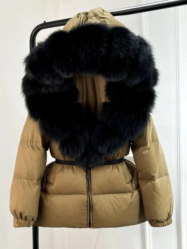 Perpetua | Fur-Hood Long-Silhouette Women's Winter Jacket for Cold-Weather