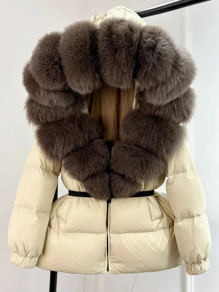 Perpetua | Fur-Hood Long-Silhouette Women's Winter Jacket for Cold-Weather