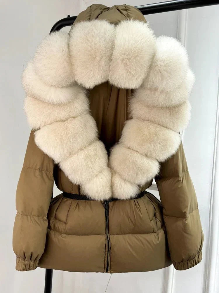 Perpetua | Fur-Hood Long-Silhouette Women's Winter Jacket for Cold-Weather