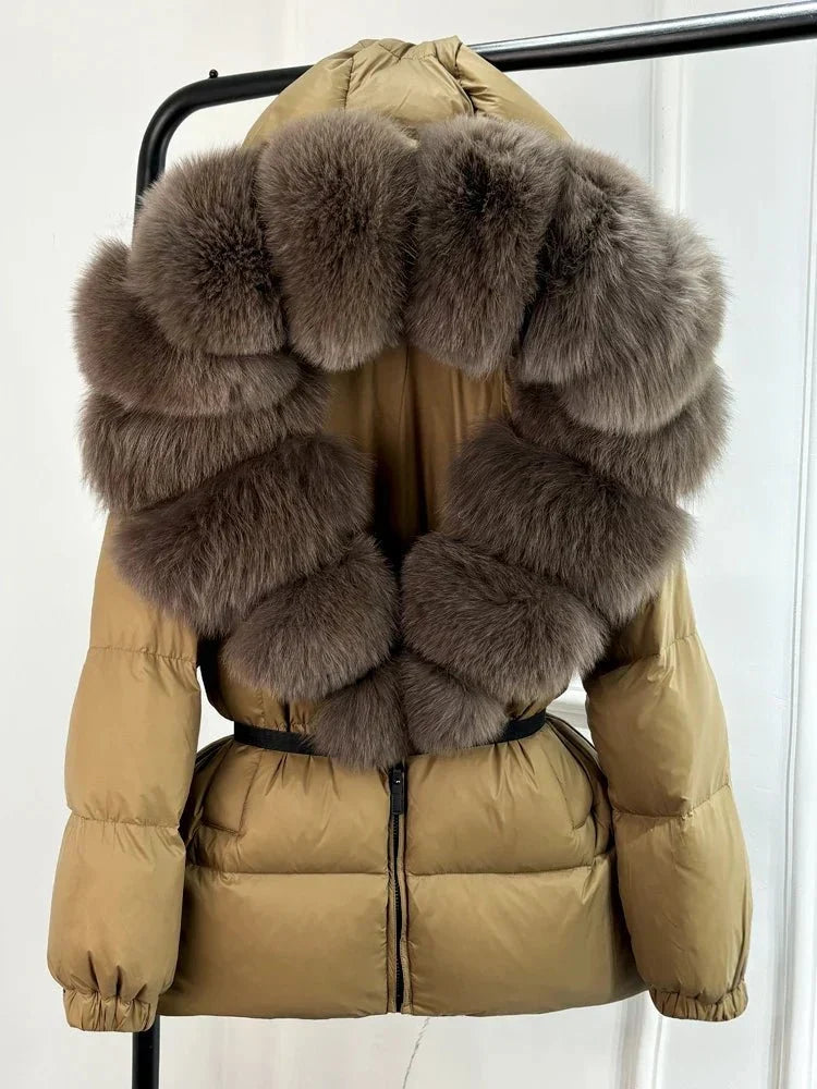 Perpetua | Fur-Hood Long-Silhouette Women's Winter Jacket for Cold-Weather