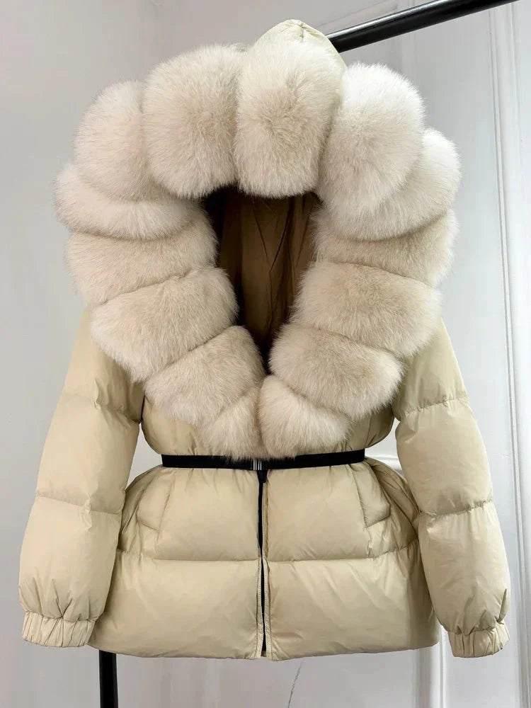 Perpetua | Fur-Hood Long-Silhouette Women's Winter Jacket for Cold-Weather
