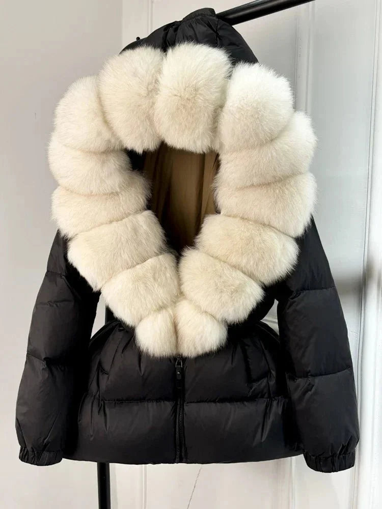 Perpetua | Fur-Hood Long-Silhouette Women's Winter Jacket for Cold-Weather
