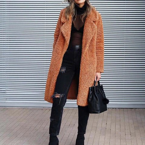 Malvioni | Soft Long Teddy Women's Coat for Winter
