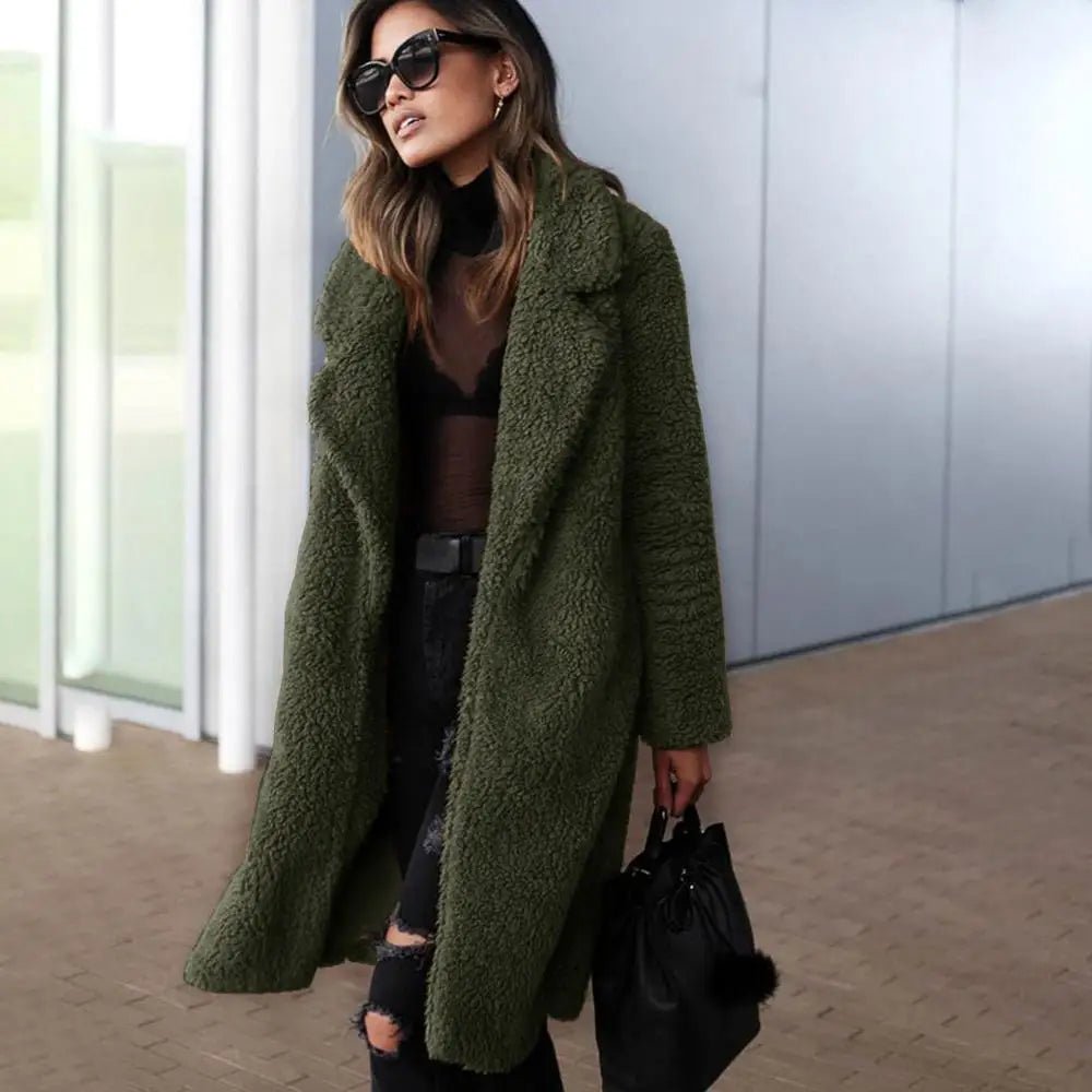 Malvioni | Soft Long Teddy Women's Coat for Winter