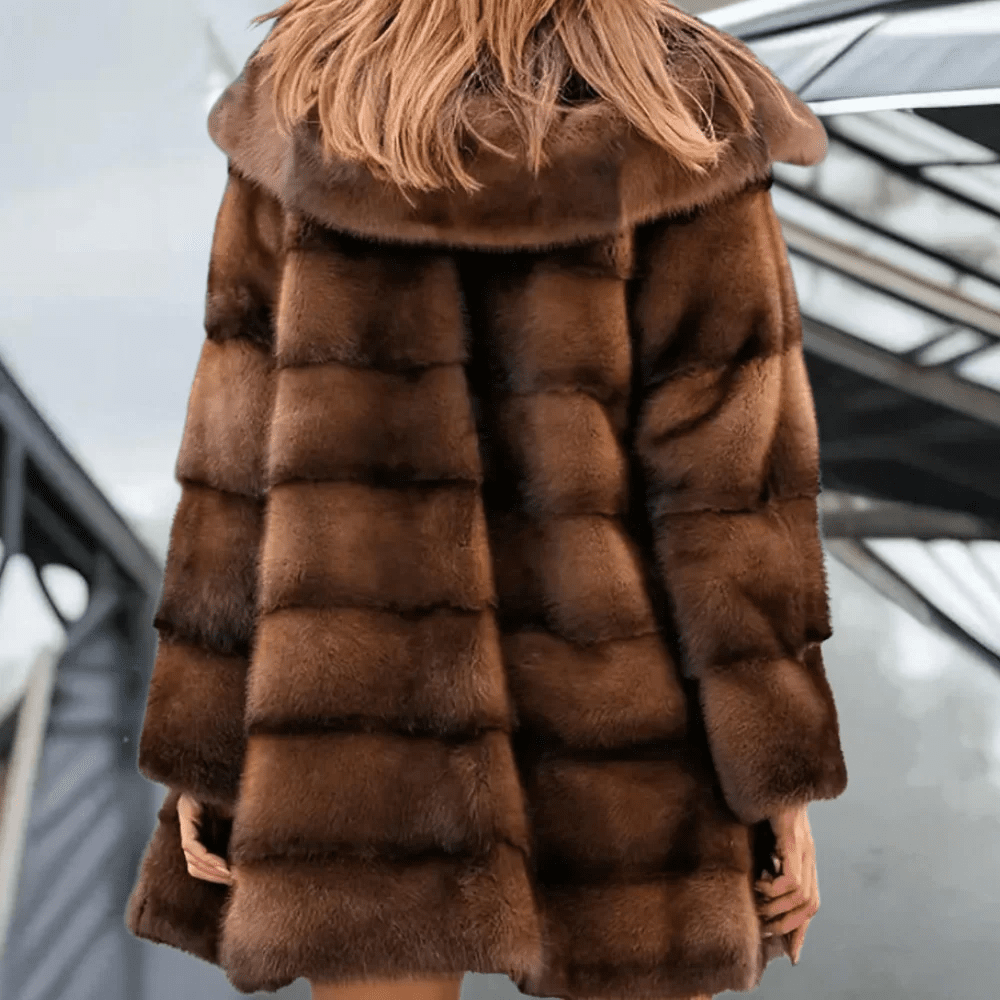 Nieve | Faux Fur Hooded Women's Trench Coat for Winter
