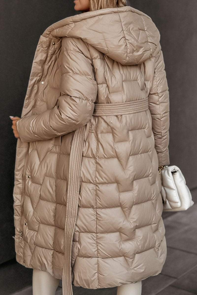 Gwyneira | Padded Mid-Length Hooded Women's Winter Coat for Cold-Weather