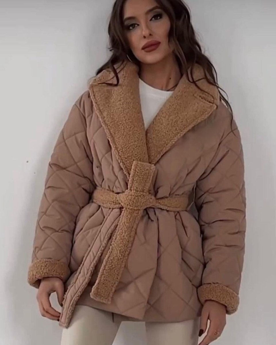 Norvia | Lapel Waist-Belt Women's Winter Coat for Cold-Weather
