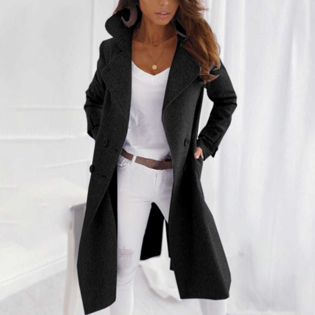 Liora | Fleece Lapel Women's Trench Coat for Winter