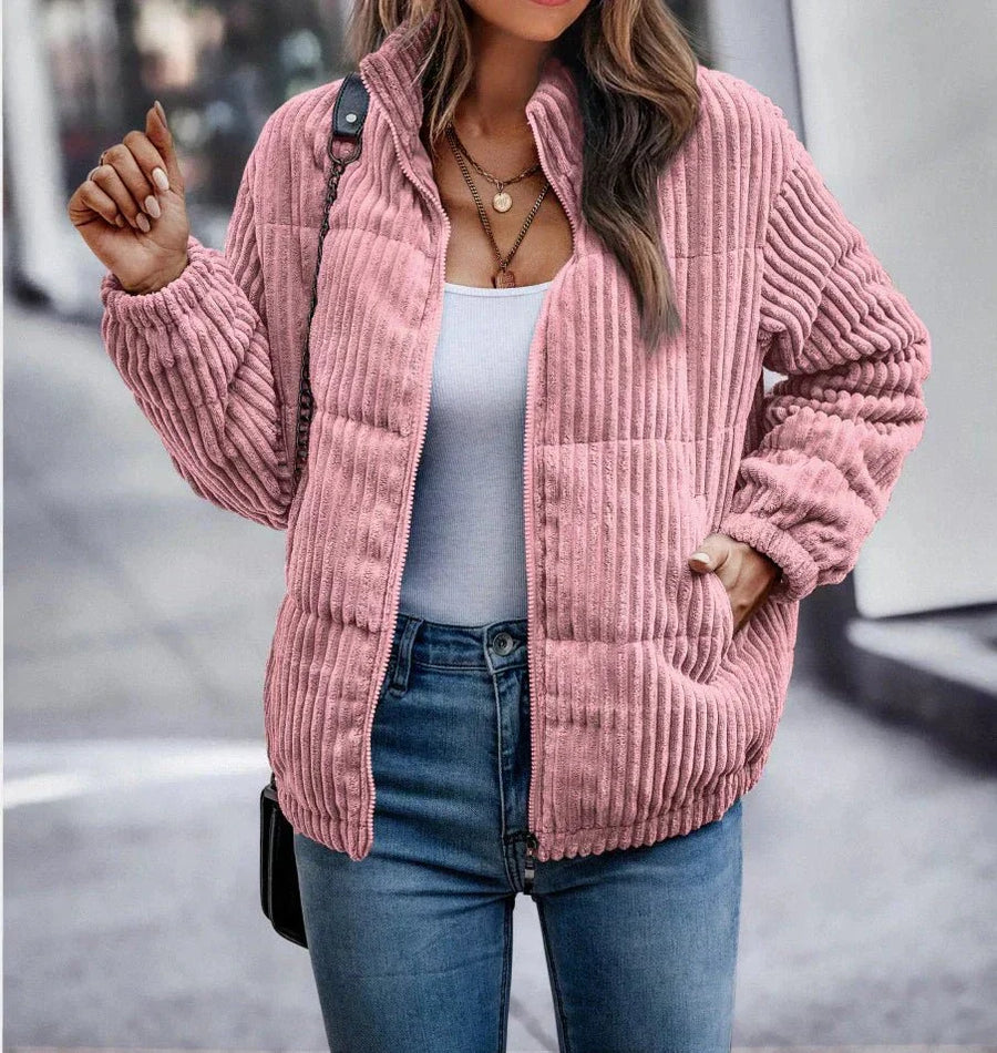 Farrah | Corduroy Classic Women's Winter Coat for Cold-Weather