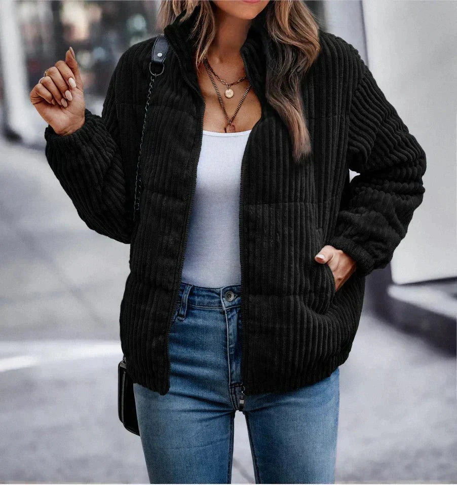 Farrah | Corduroy Classic Women's Winter Coat for Cold-Weather