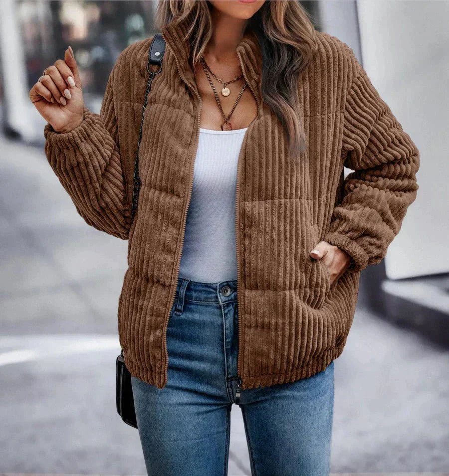 Farrah | Corduroy Classic Women's Winter Coat for Cold-Weather