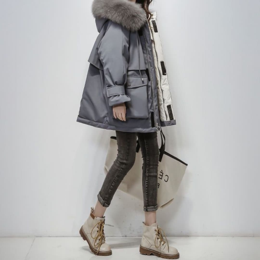 Dresca | Fur-Collar Luxurious Women's Parka Coat for Winter